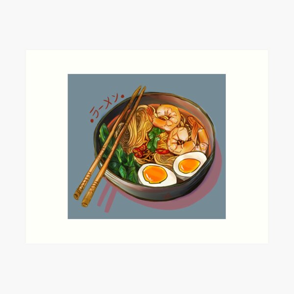Bol de nouilles ramen japonais Impression artistique