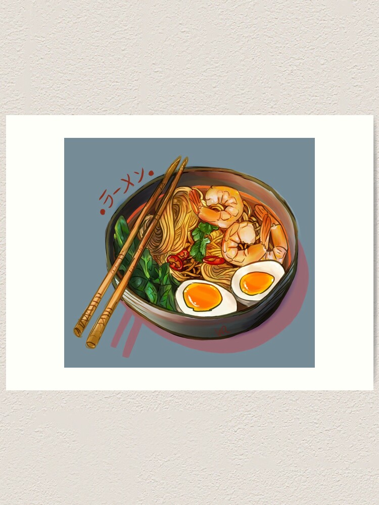 Alternate view of Japanses Ramen Noodles Bowl Art Print
