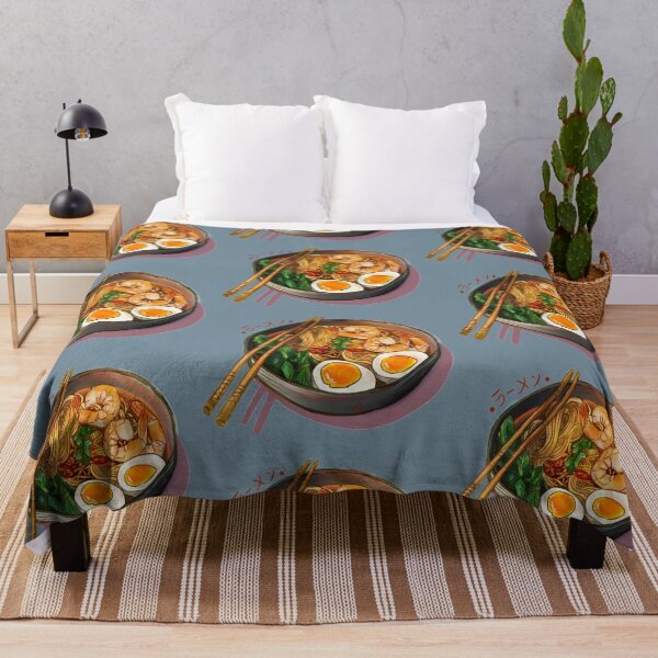 Japanses Ramen Noodles Bowl Throw Blanket