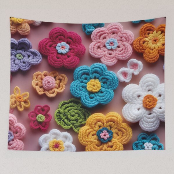 Item preview, crocheted flowers designed and sold by Mauswohn.