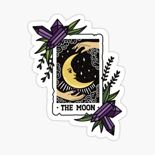 Simple moon tarot card vinyl sticker, astrology sticker, tarot cards, –  Jenny V Stickers