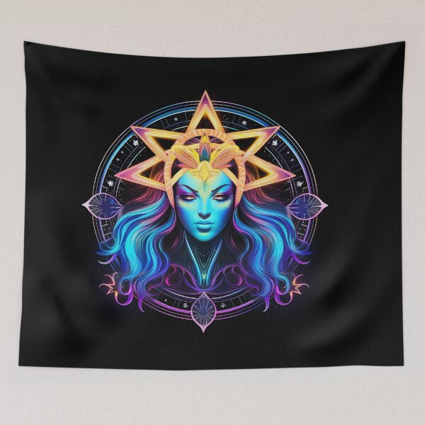 Item preview, Cosmic Kaleidoscope: Psychedelic Neon Star Sign Collection designed and sold by KaonDesign.