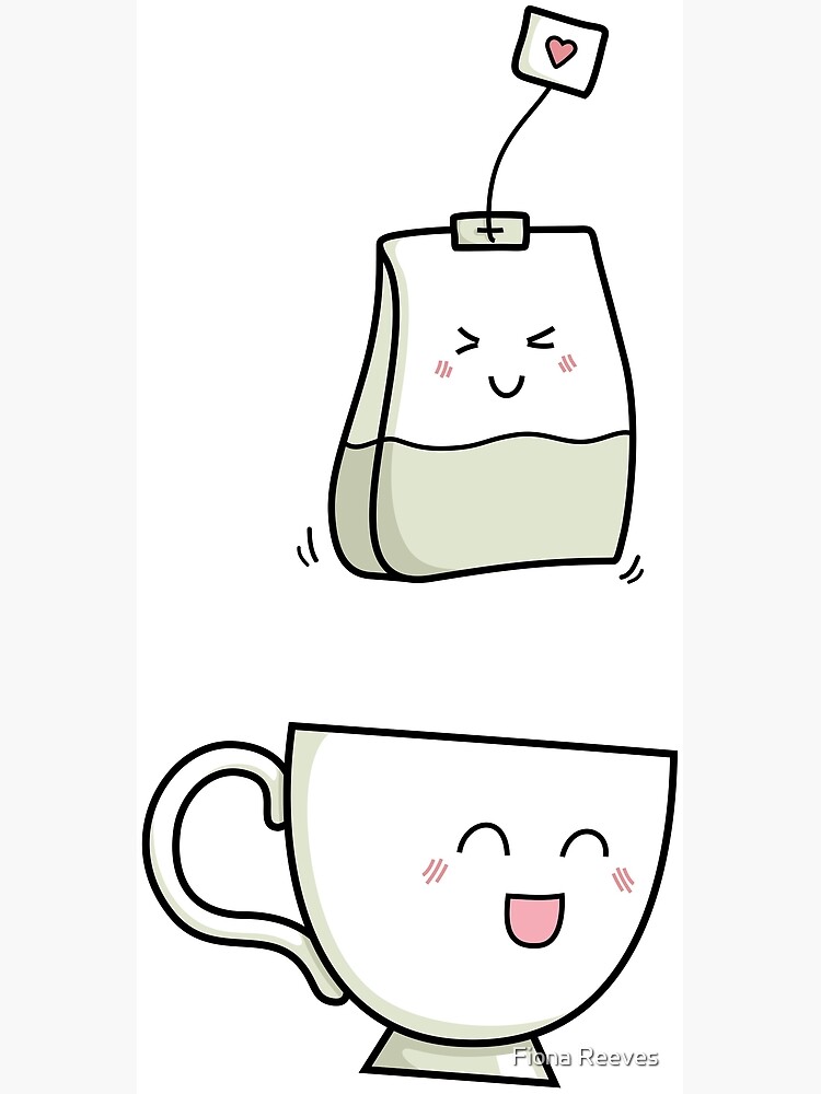 kawaii tea, cute tea, cup of tea, you're tea-riffic, happy tea Art Print by  Sewkidding