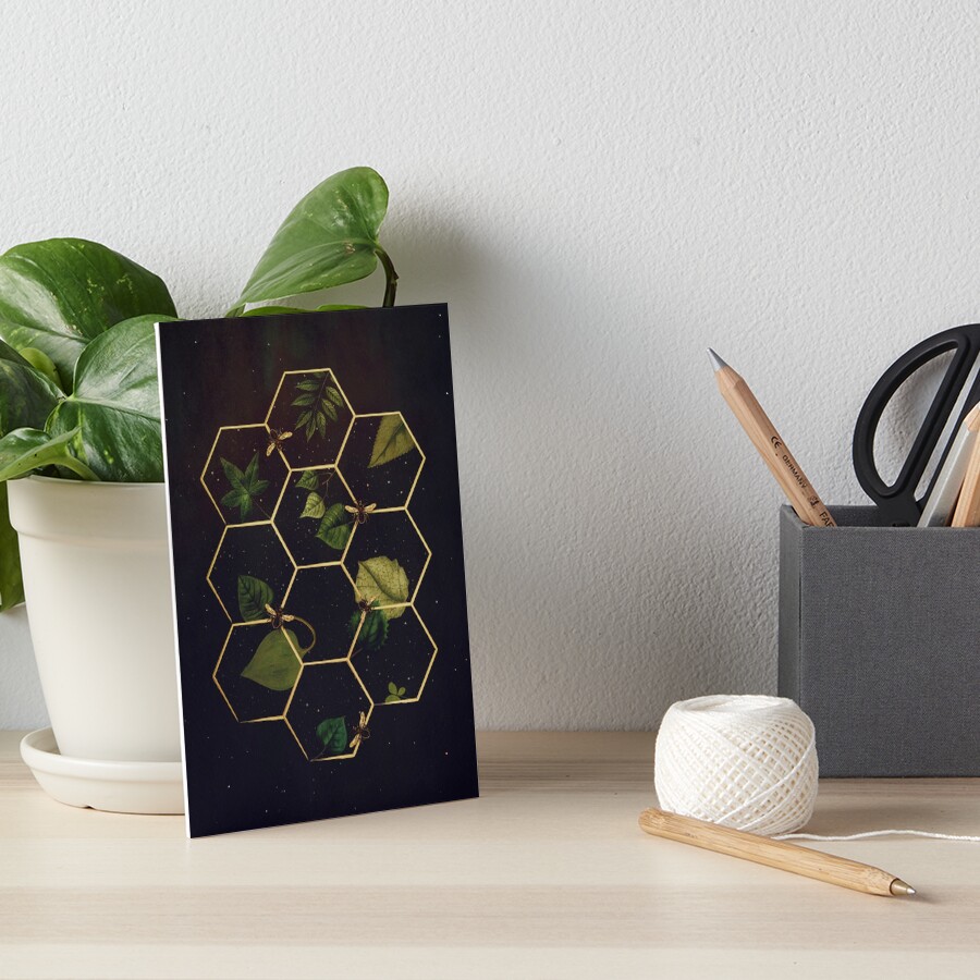Bees in Space Art Board Print