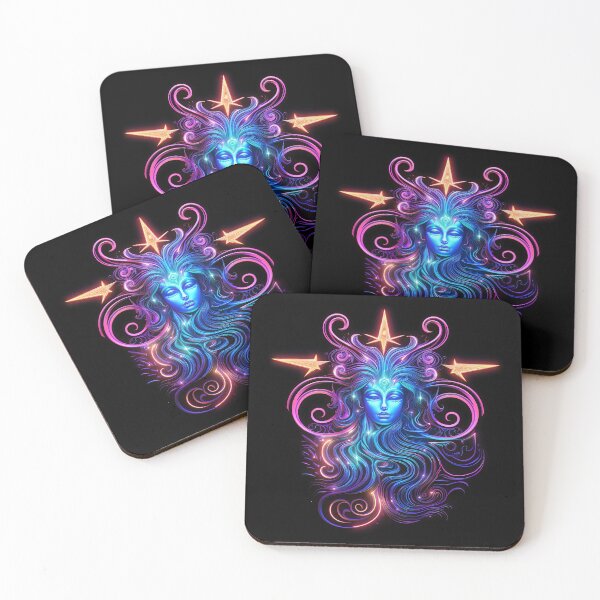 Item preview, Cosmic Kaleidoscope: Psychedelic Neon Star Sign Collection designed and sold by KaonDesign.