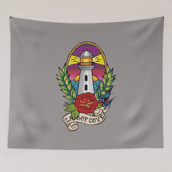 Item preview, Cabot Cove Light house, Traditional Tattoo style designed and sold by boec gear.