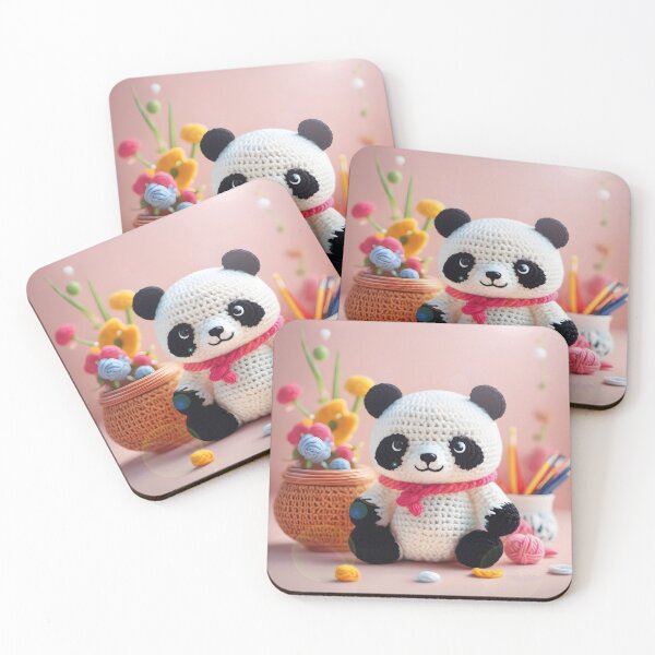 Artikelvorschau, gehäkelter Panda, kawaii entworfen und verkauft von Mauswohn.
