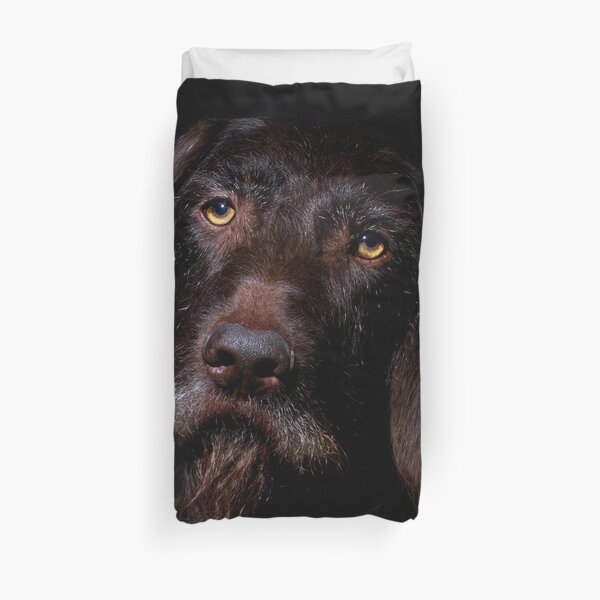 German Wirehaired Pointer Portrait Duvet Cover