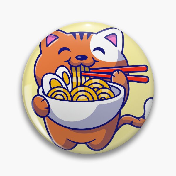 Item preview, Cute Cat Eating Ramen designed and sold by moriahvanta.