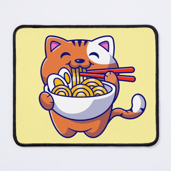 Item preview, Cute Cat Eating Ramen designed and sold by moriahvanta.