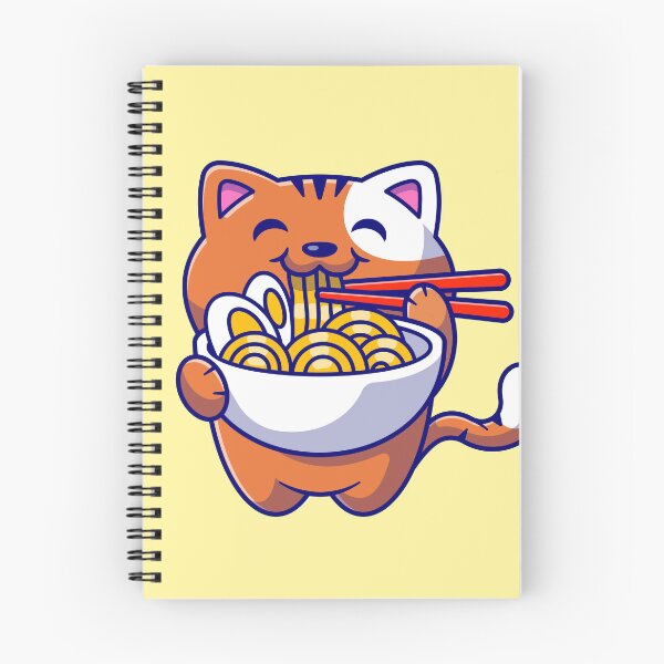 Item preview, Cute Cat Eating Ramen designed and sold by moriahvanta.