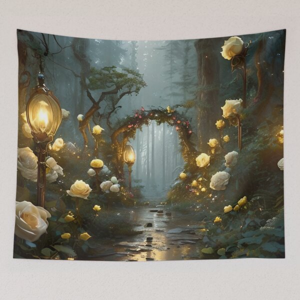 Item preview, Enchanted Yellow Fairy Forest designed and sold by WaryTales.