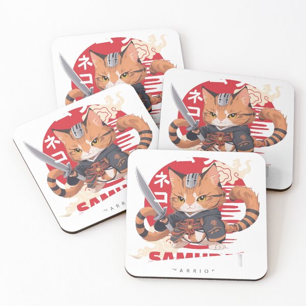 Item preview, Cat Samurai Cartoon - Japanese Style designed and sold by CoolFuture.