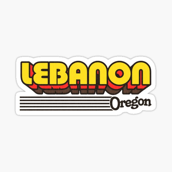 "Lebanon, Oregon Retro Stripes" Sticker by retroready Redbubble
