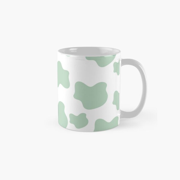 Sage Green Cow Print Aesthetic Pattern Coffee Mug
