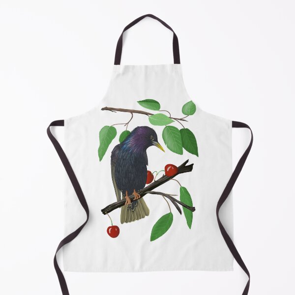 Item preview, Starling in Cherry Tree Illustration designed and sold by Blessthings.