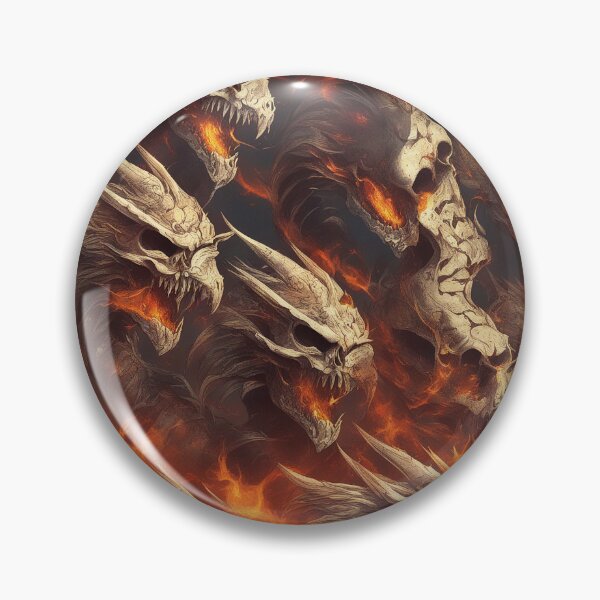 Item preview, Dragon skulls in the fire designed and sold by FrozenPolarBear.