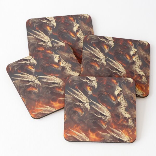 Item preview, Dragon skulls in the fire designed and sold by FrozenPolarBear.