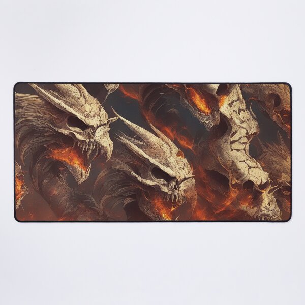 Item preview, Dragon skulls in the fire designed and sold by FrozenPolarBear.