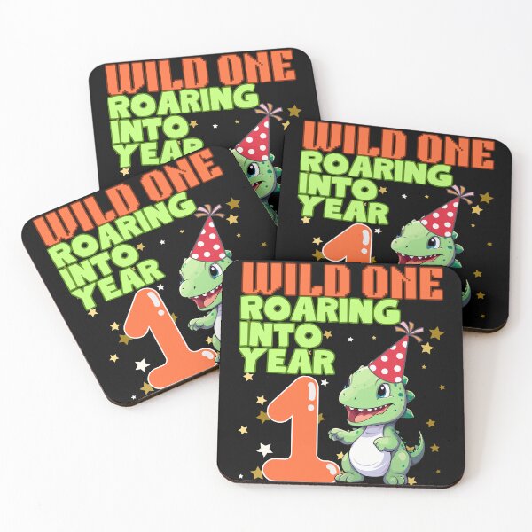 Item preview, Wild One Roaring into Year One 1st Birthday Dinosaur Party designed and sold by BunBuntheDog-.
