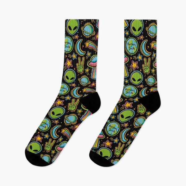 Item preview, Retro 90s Neon Alien Pattern designed and sold by JBeasleyDesigns.