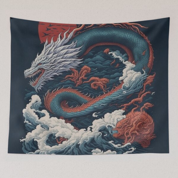 Item preview, Japanese Nature Dragon Fantasy Art designed and sold by druidwolfart.
