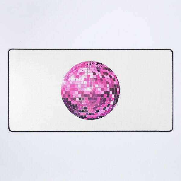 Pink Disco Ball Round Mouse Pad, Unique Funny Desk Top, Disco