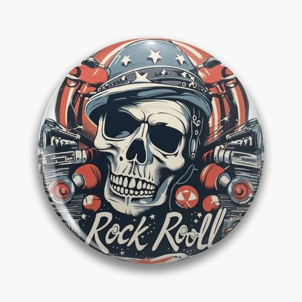 Item preview, Rock N Roll Skull designed and sold by FrozenPolarBear.