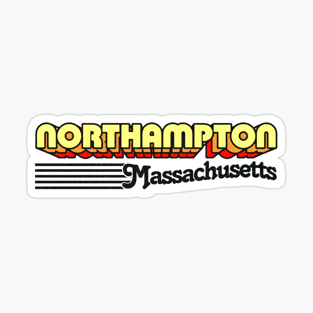 Northampton, Massachusetts | Retro Stripes Sticker