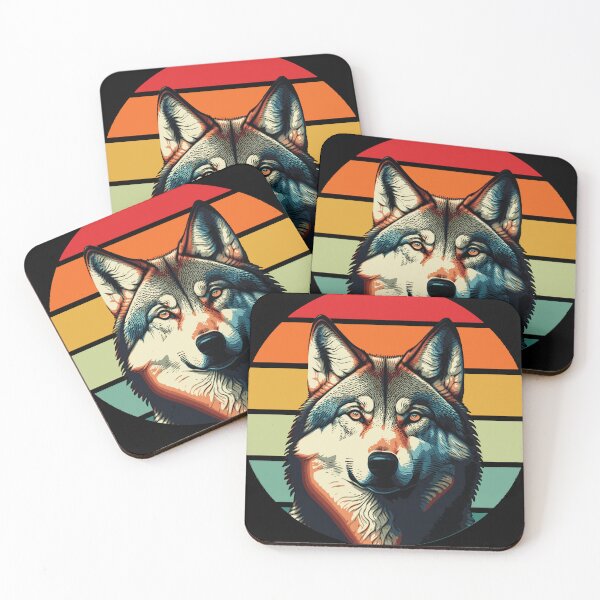 Item preview, Realistic Wolf with Retro Background designed and sold by alw951.