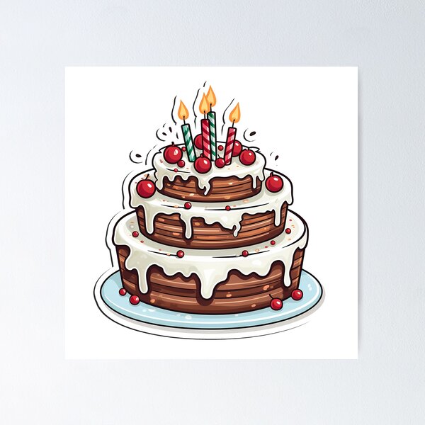Item preview, The Delicious Birthday Cake  designed and sold by ArtMotionFlow.