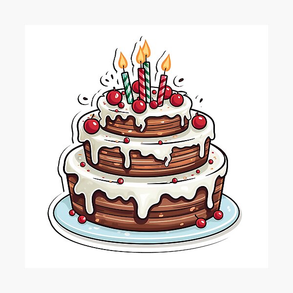 Item preview, El delicioso pastel de cumpleaños designed and sold by ArtMotionFlow.