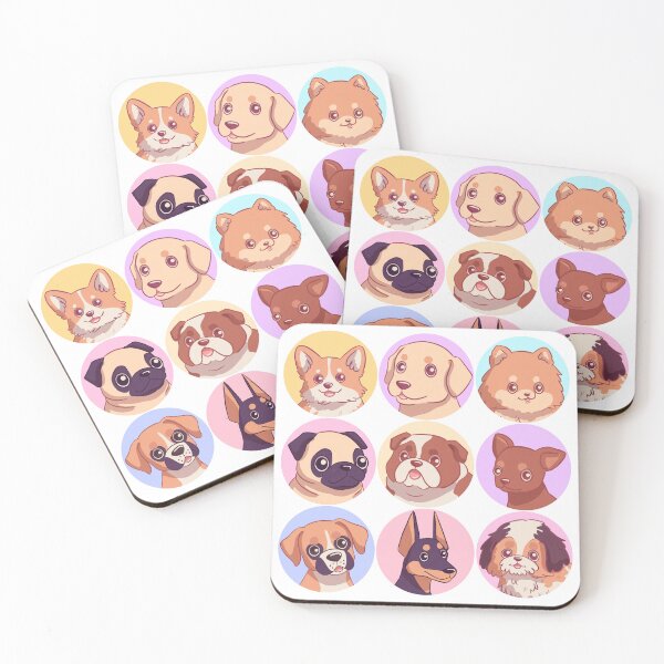 Item preview, Cute dogs in circles designed and sold by Yaragold.