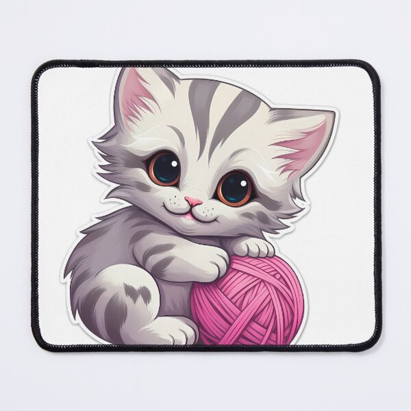 Item preview, A Playful Cat and Its Yarn Ball designed and sold by ArtMotionFlow.