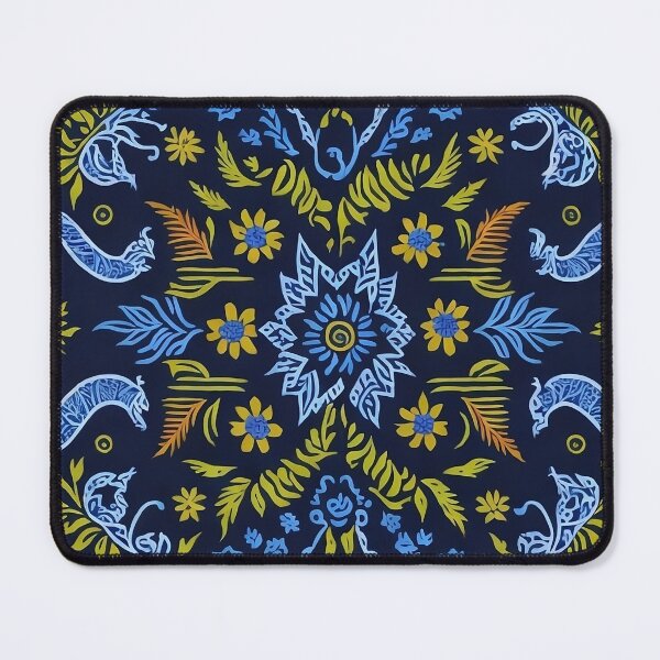 Item preview, Nature inspired ornament, Blue-black art design designed and sold by artbelka.