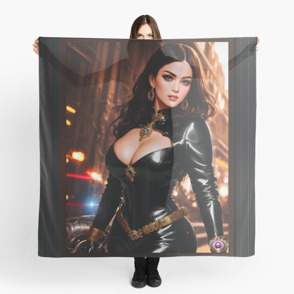 Brittanne Tylus The Speedster AI Concept Art by Xzendor7 - The Beautiful And Enigmatic Anime Girlboss Biker Babe 4 Brittanne Tylus The Speedster Beautiful AI Concept Art Portrait by Xzendor7 Decorative Ladies Scarf