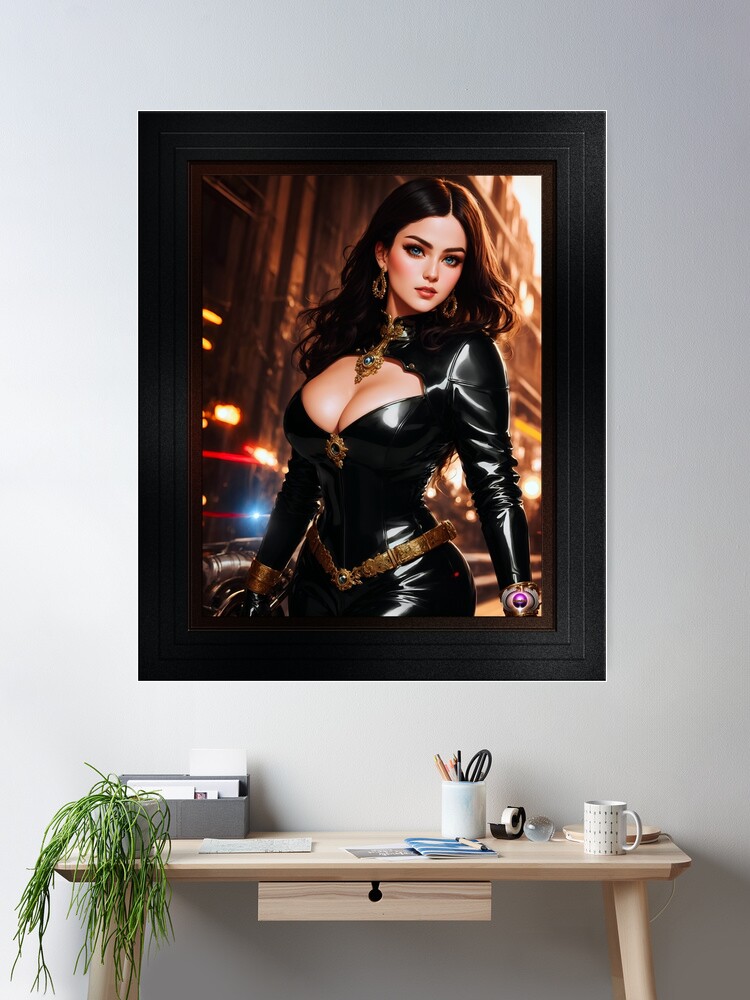 Brittanne Tylus The Speedster AI Concept Art by Xzendor7 - The Beautiful And Enigmatic Anime Girlboss Biker Babe 2 Brittanne Tylus The Speedster Beautiful AI Concept Art Portrait by Xzendor7 Wall Decor Poster