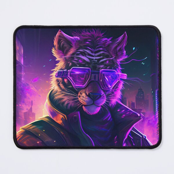 Item preview, S1-002 Cyber Beasts Series: Cyberpunk Tiger (With Background) designed and sold by Apainterio.