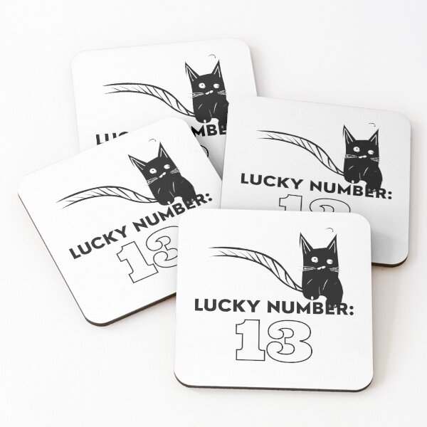Item preview, Luck Number 13 Black Cat Superstition Design designed and sold by WitchyWare.