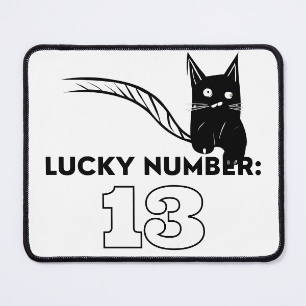 Item preview, Luck Number 13 Black Cat Superstition Design designed and sold by WitchyWare.