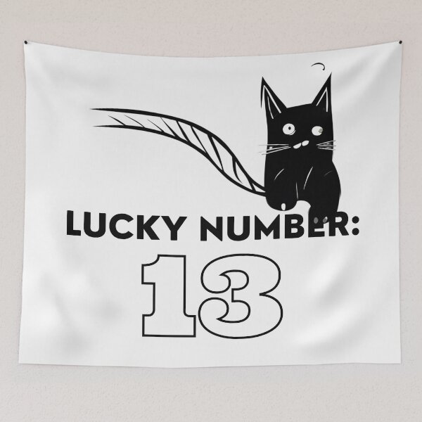 Item preview, Luck Number 13 Black Cat Superstition Design designed and sold by WitchyWare.