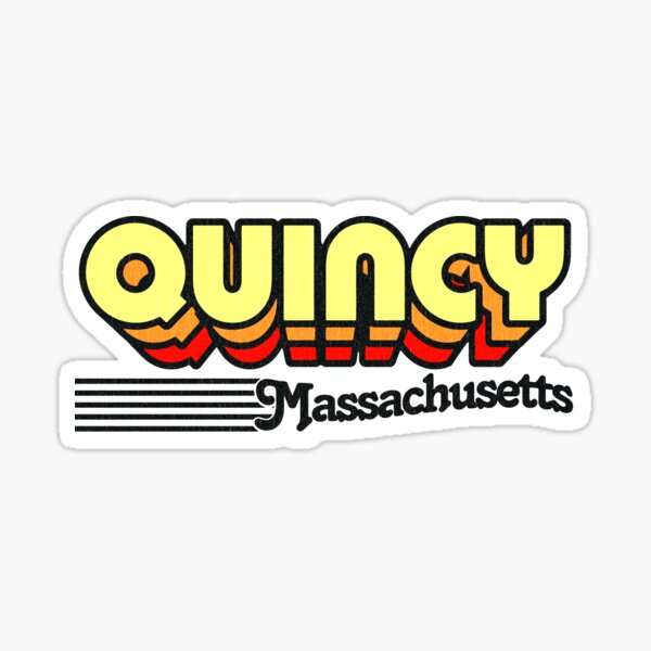 Quincy, Massachusetts | Retro Stripes Sticker