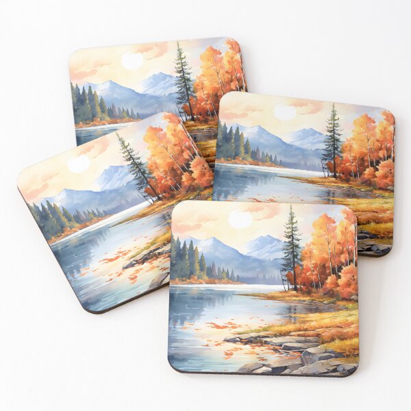 Item preview, Fall Fantasy: A Serene Lake in Watercolor designed and sold by Shirtastically.