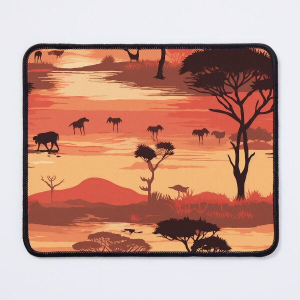 Item preview, Serenity in the Savannah: sunset patterns in groups of African animals designed and sold by aiartbay.
