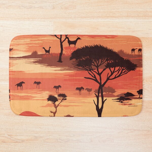 Item preview, Serenity in the Savannah: sunset patterns in groups of African animals designed and sold by aiartbay.