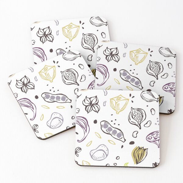 Item preview, Seedpods Pattern Design Fun Botanical Garden Earthtones Neutral Colors Seeds Green Lavender designed and sold by dashaporoshina.