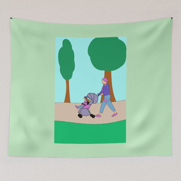 Item preview, Muslim mom with Stroller  designed and sold by FrenchCarAmel.