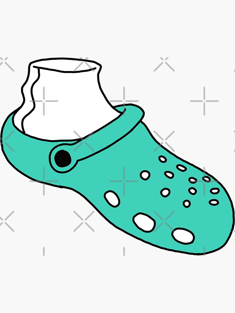 "Socks And Crocs Society Classic turquoise" Sticker for Sale by