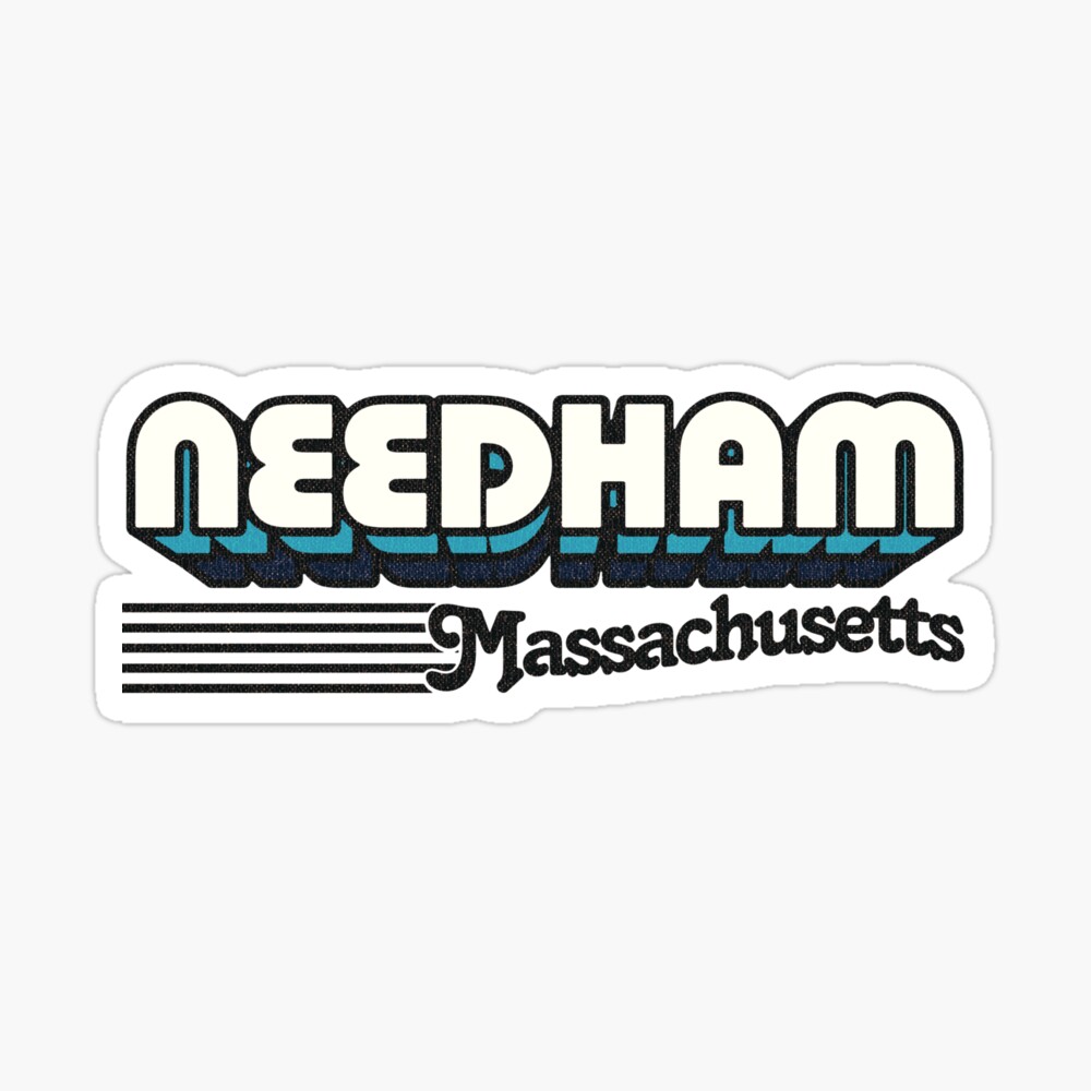Needham, Massachusetts | Retro Stripes Sticker