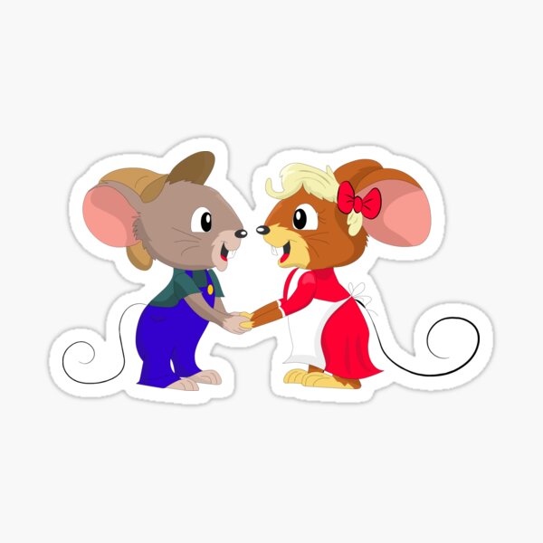 Cartoon Mice Couple Sticker